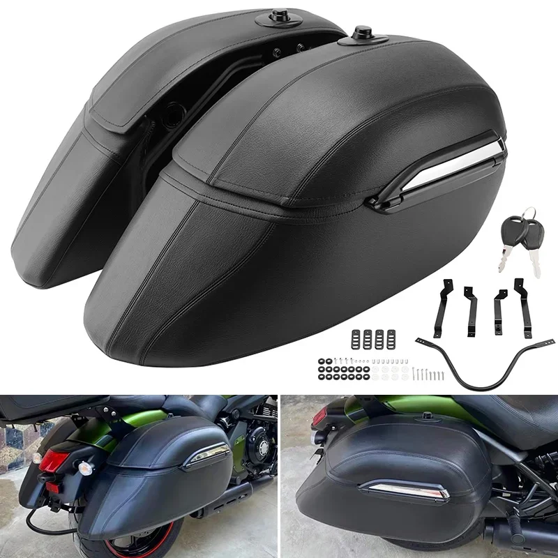 

Classic Motorcycle Hard Bags Saddlebags Heavy Duty Mounting Kit For Kawasaki Vulcan S 650 VN650 2015-2023