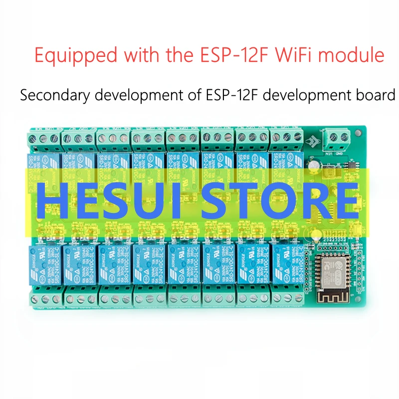 

ESP8266WIFI 16 channel 24V relay module ESP12F development board secondary development DC24V power supply