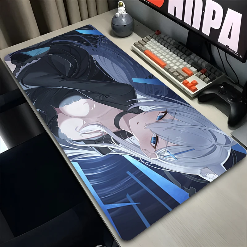 

Mouse Pad Office PC Gaming Accessories Keyboard Pad Anime Print Mousepad Laptop Blue Archive Sunaookami Shiroko Desk Mouse Mat