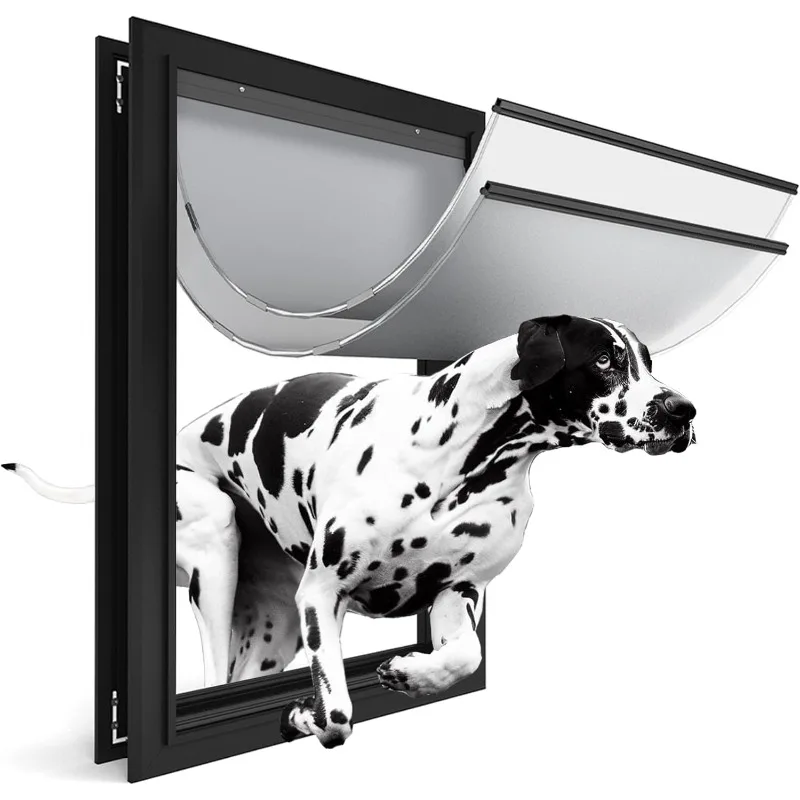 Extra Large Dog Door for Exterior Doors, Heavy Duty Aluminum Doggy Door for Extreme Weather