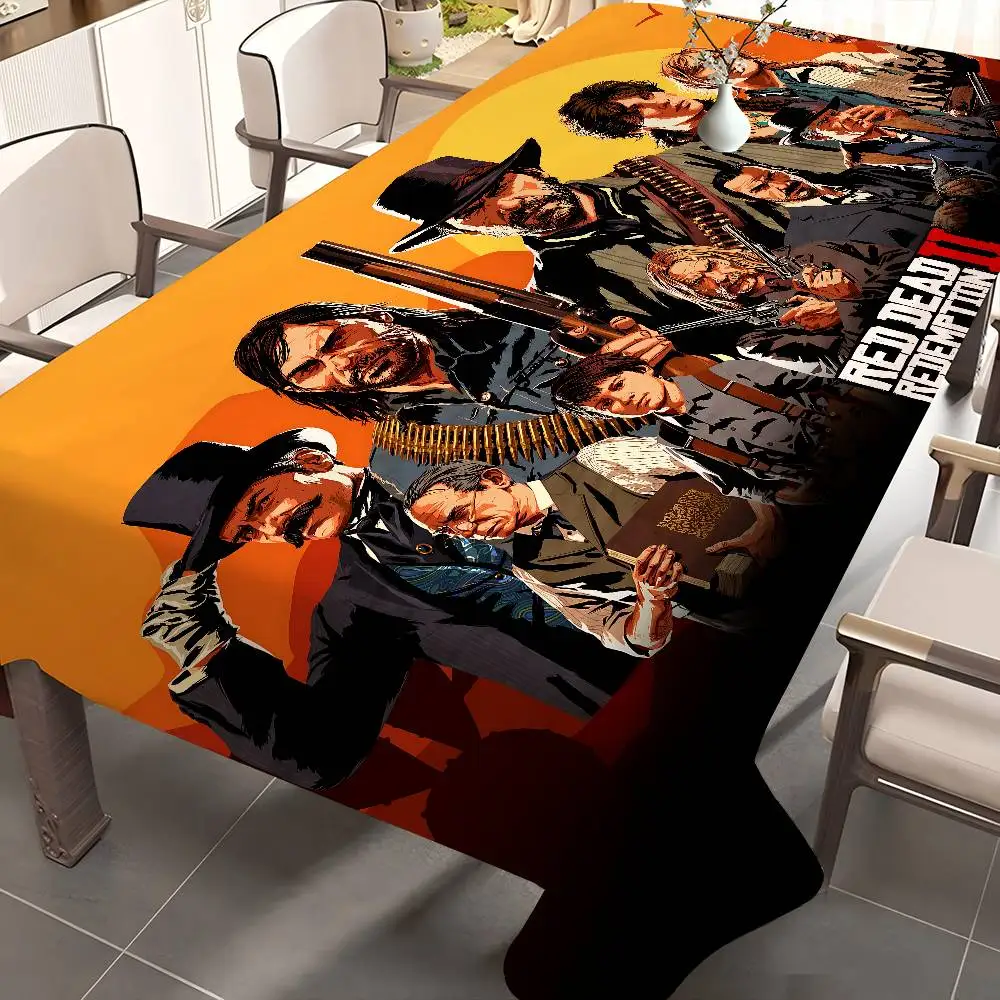 R-Red D-Dead R-Redemption 2 Table Stain Resistant Decorative Washable Tablecloths For Dining Table Parties And Wedding