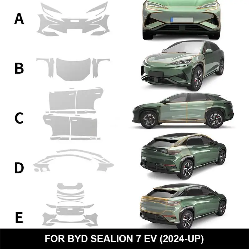

For BYD Sealion 7 EV 2024 2025 TPU Paint Protection Film Self-Healing Clear Bra Pre-cut PPF Kit Car Body Anti-Scratch Resistant