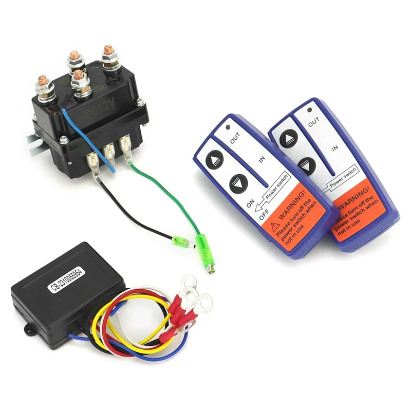 Wireless Remote Control Winch Kit - 12V, 250A, Waterproof, Solenoid Relay Contactor+ 2Pcs Wireless Winch Remote Control