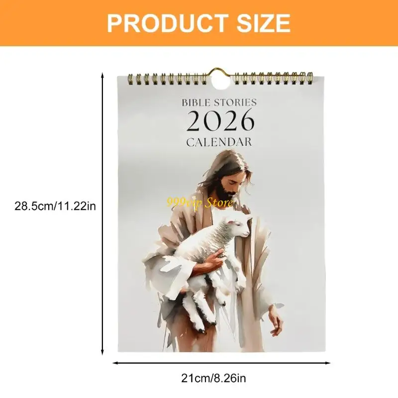 C90C 2025 Art Calendar (Hear Him) 2026 Art Wall Calendar "Hear Him", 8 x 11 인치 아카이브 용지에 인쇄