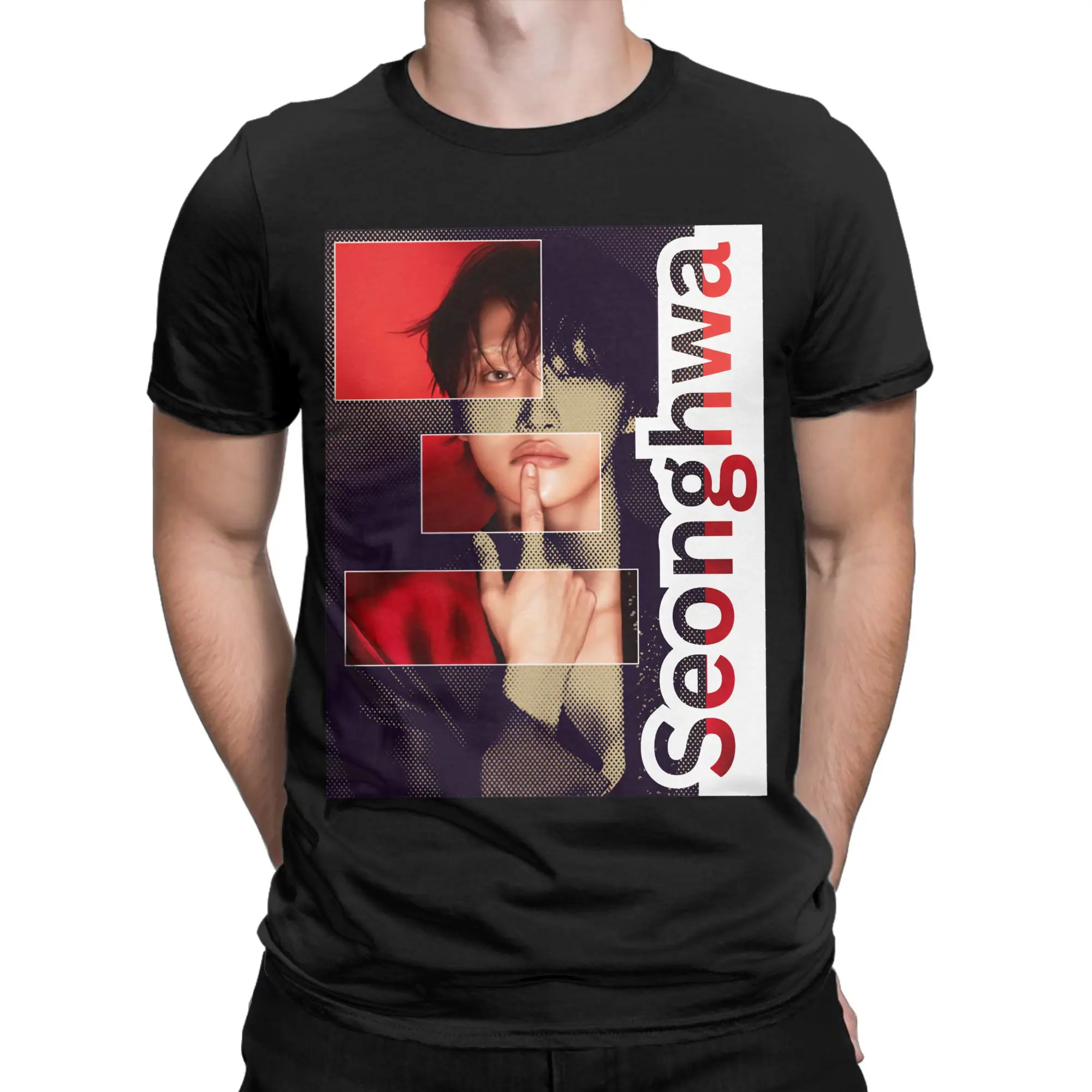 Summer Ateez Seonghwa  T Shirt For Unisex  100% Cotton T-shirts Short Sleeve Tops