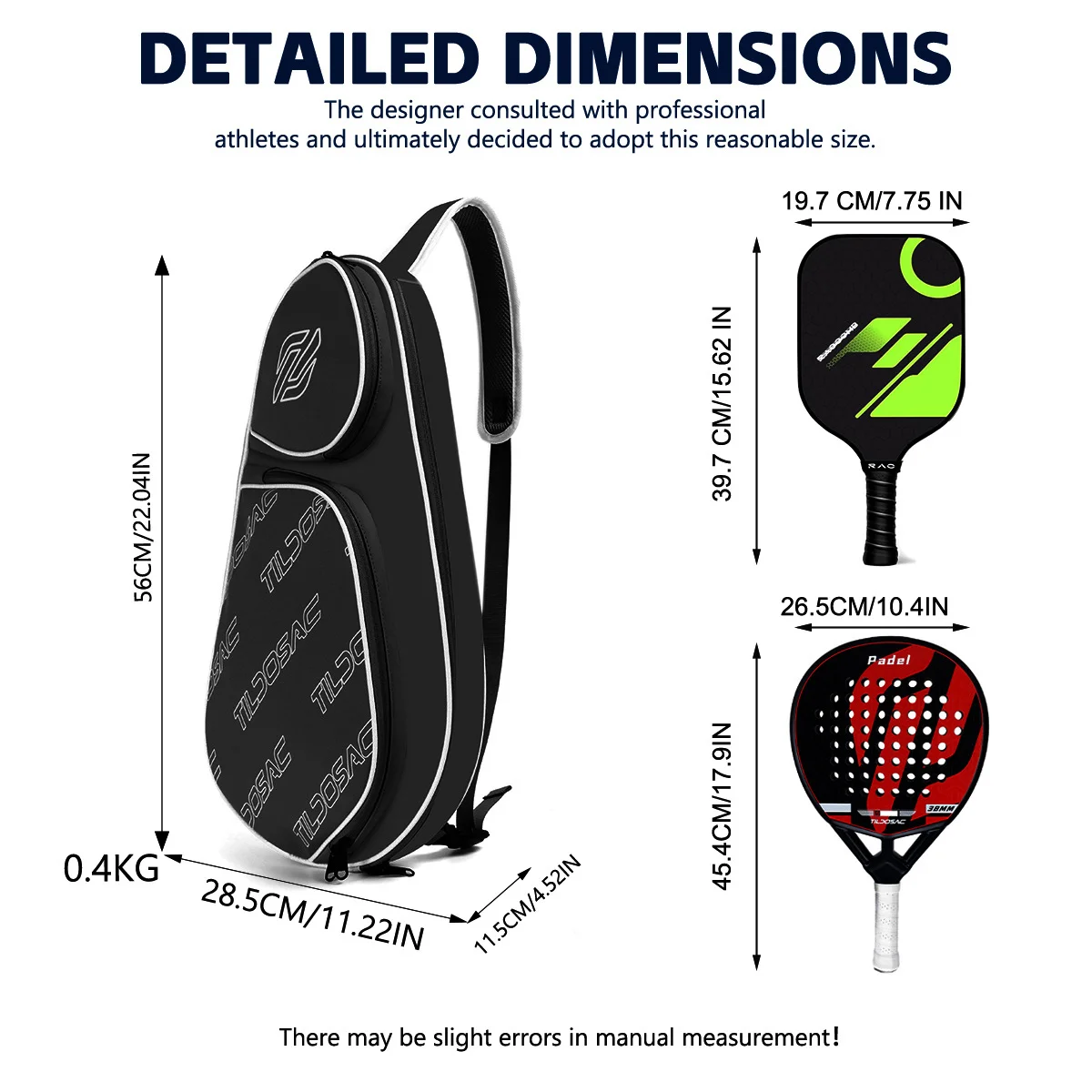 Padel Paddle Racket Bag Cover Waterproof Tennis Shoulder Bags Suit For Various Tennis Racket Soft Face Carbon Fiber EVA Racquet
