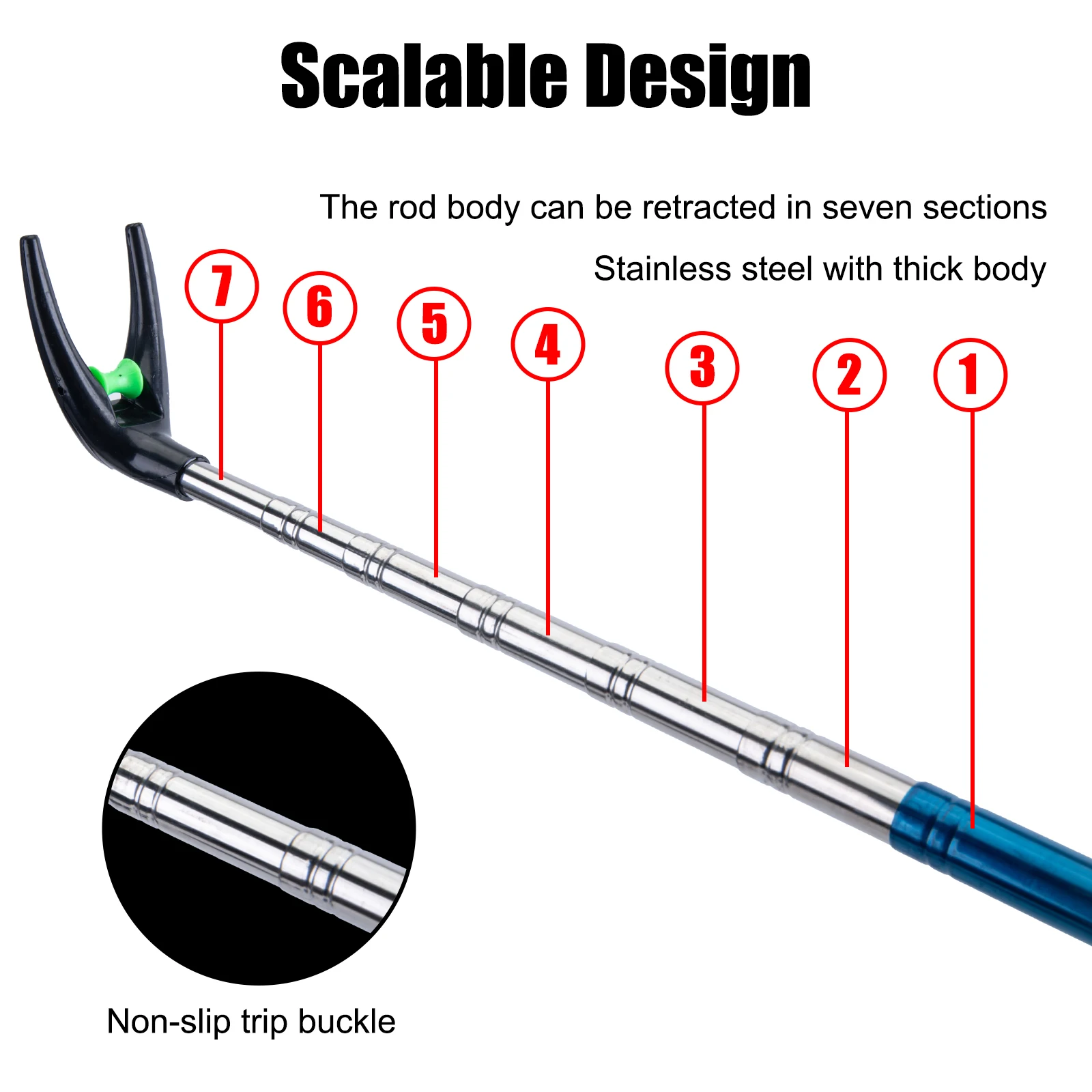 Goture Telescopic Fishing Rod Support Holder Dual-Purpose Ground Plug Rod Pole Bracket Adjustable Pole Rack Fishing Tools