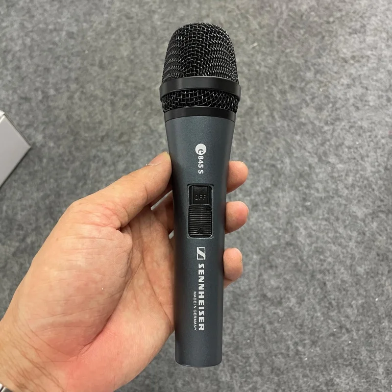 ميكروفون ديناميكي Sennheiser E845 S أصلي بنمط قطبي فائق القلب ميكروفون كاريوكي أداء احترافي ميكروفون سلكي