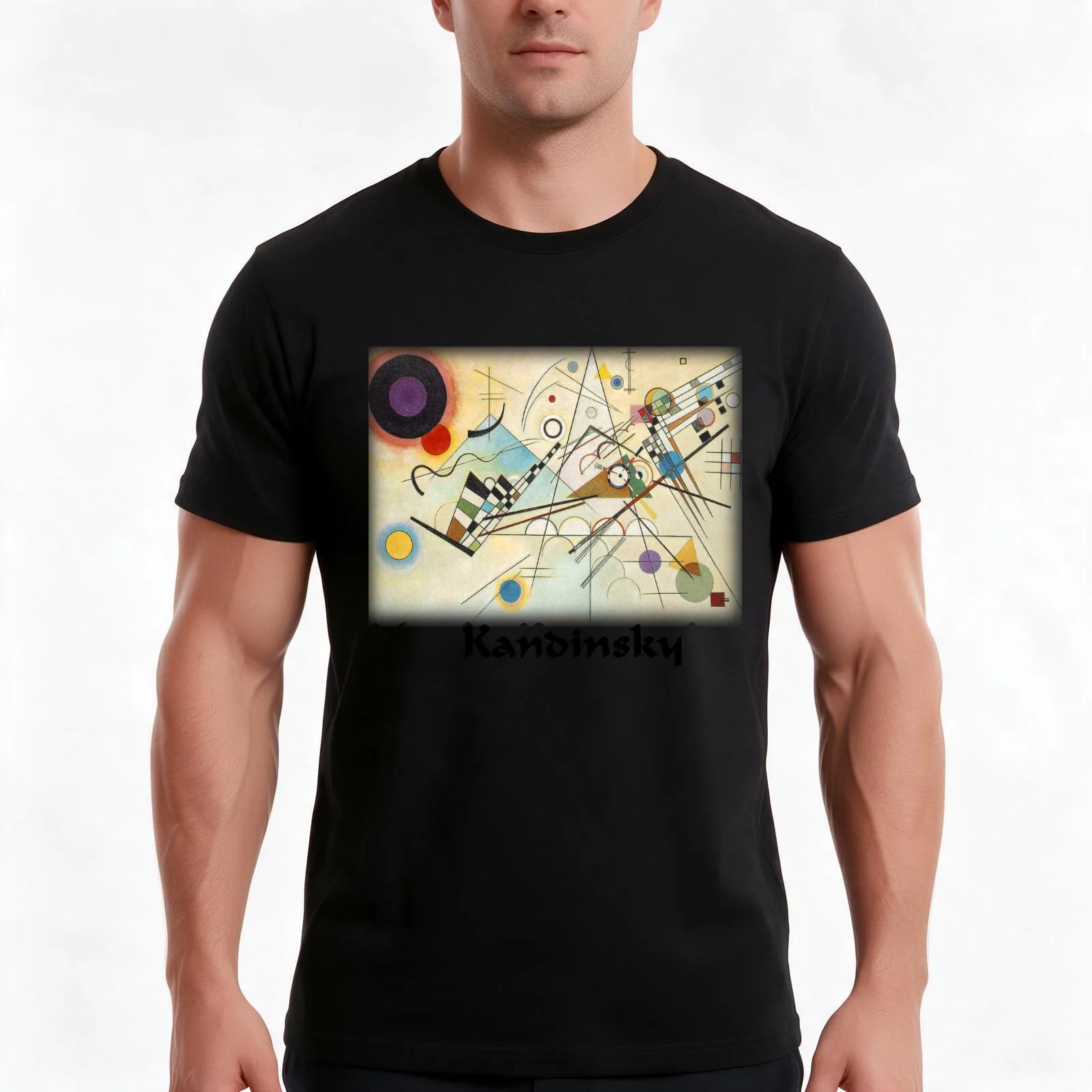 Kandinsky - Composition No. 8 T-Shirt, Summer Casual Cotton Tee, Oversized Streetwear Tops, Vintage Graphic Print, 100% Cotton