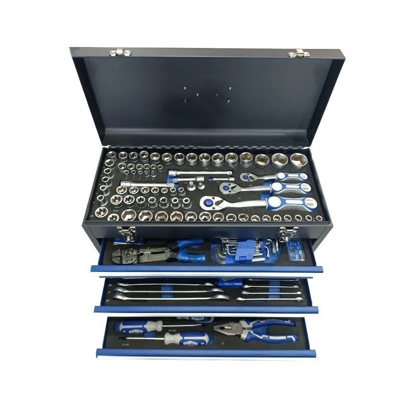 408-Piece Multi-Application Hand Tool Set Blade 1/2 3/8 Drive Sockets Adjustable Wrenches Chromium-Vanadium Steel Hard Case