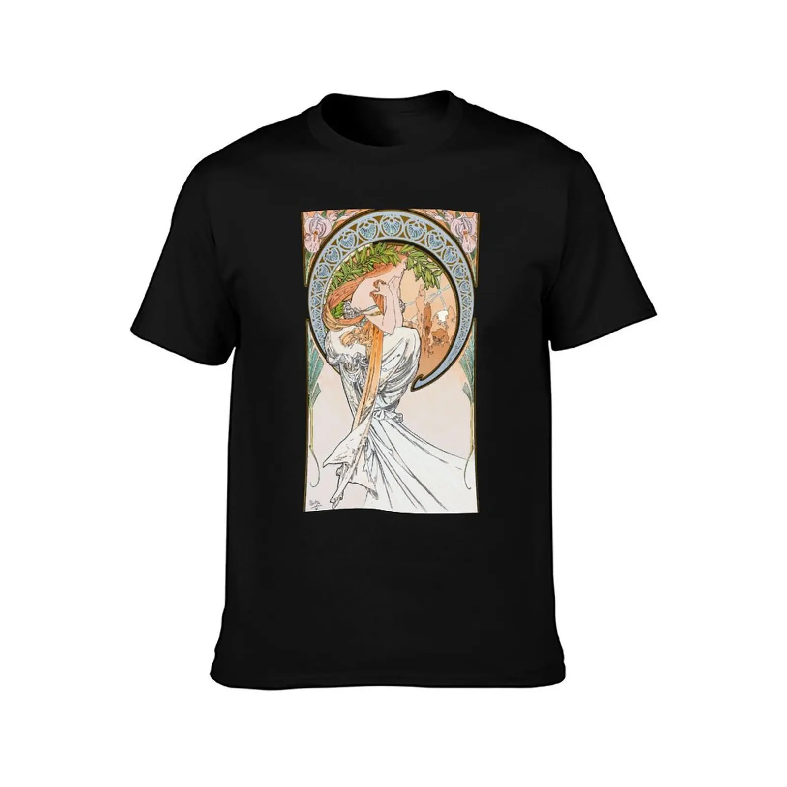 The Arts - Poetry, by Alphonse Mucha. HIGH DEFINITION T-Shirt Basic Breathable Solid Color T-Shirt