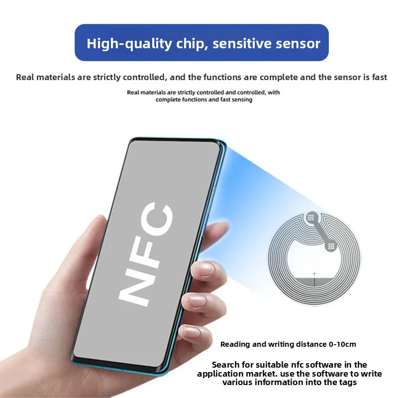 NFC Door Access Card Sticker IC CUID Chip Tag Copyable Writable with Anti Metal Flag for Phone Stick On 5 10 50 100 500 Pcs Set