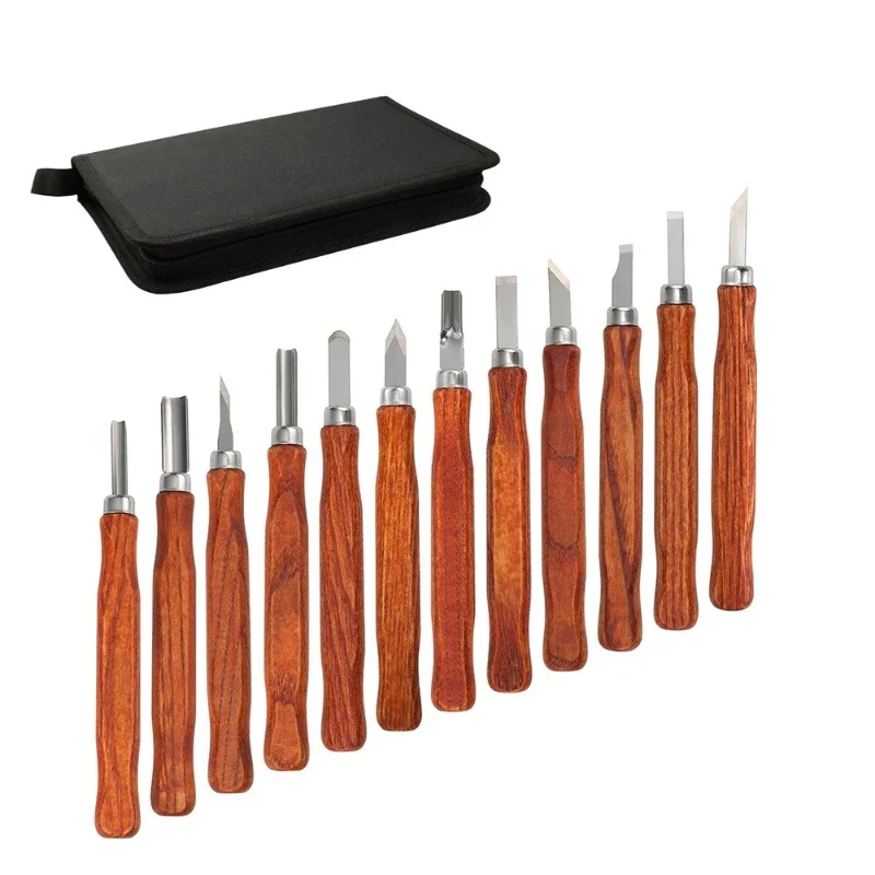 Woodworking Carving Knife Set Professional 12 PCS Carving Chisel DIY Wooden Handicraft Carved Tools Multifunctional Carved Tool