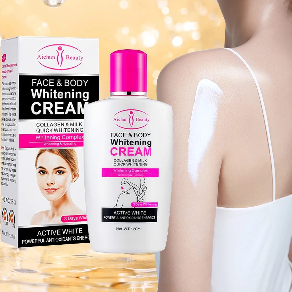 Gesicht Körper Bleaching Creme Kollagen Milch Feuchtigkeitsspendende Verbessern Mattheit Unterarm Oberschenkel Innere Gelenk Aufhellung Erhellen Körper Lotion