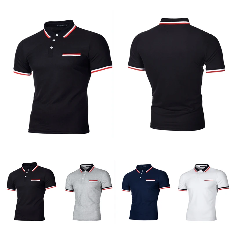 

Men's Fashion Casual Polo Shirt Summer Neckline Splicing Short Sleeve T-shirt Business Office Slim T-shirt Golf Shirt Daily Wear