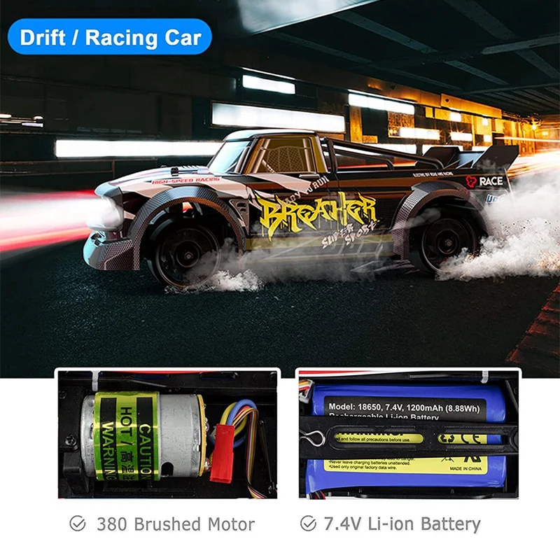 1:16 Remote Control Car 2.4G RC Car 4WD RC Drift Car 30KM/H High Speed Truck With LED Light For Kids And Adults