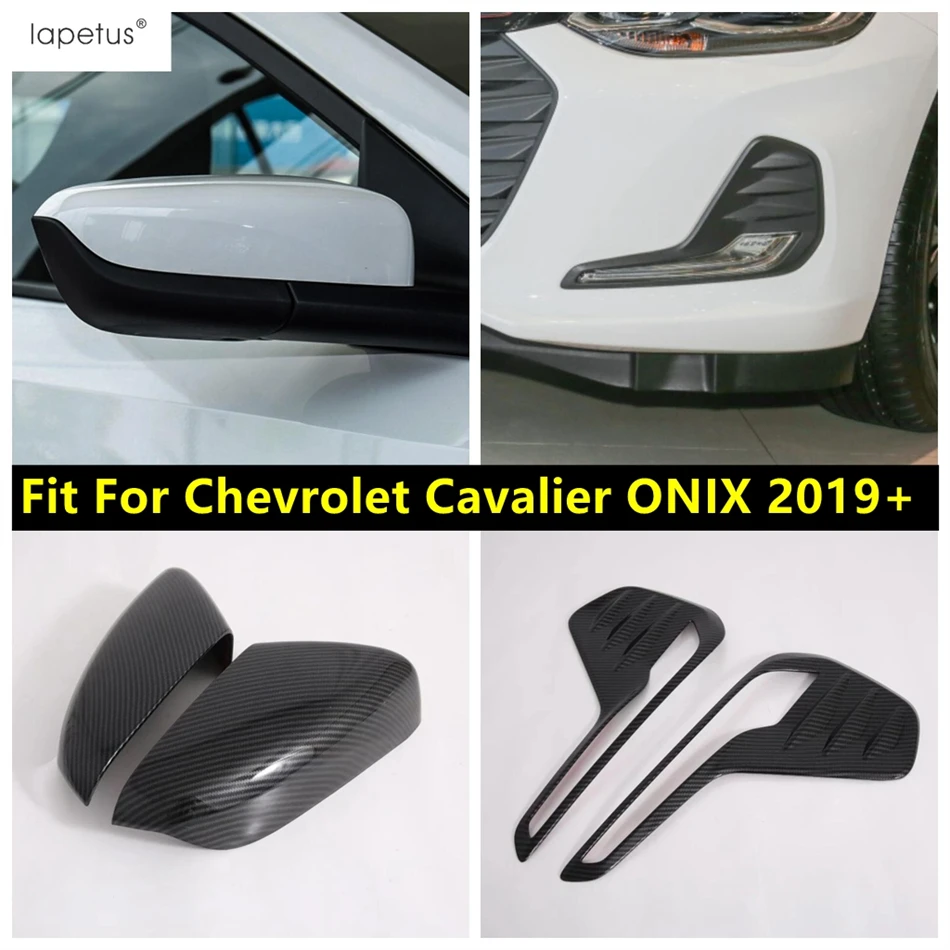 

Front Fog Lamps Lights Eyebrow / Rearview Mirror Cover Trim For Chevrolet Cavalier ONIX 2019 - 2024 ABS Carbon Fiber Accessories