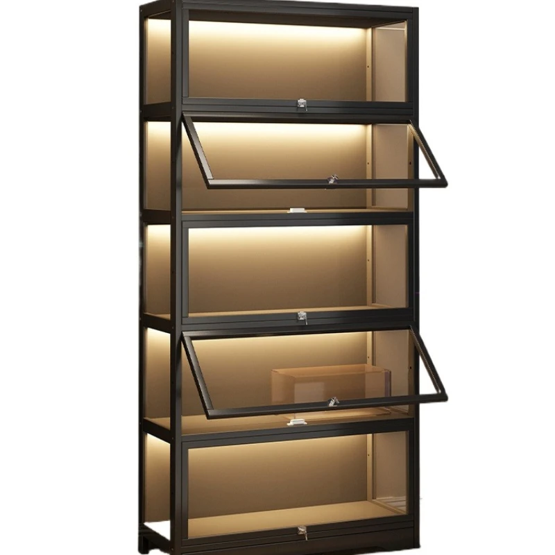 

Transparent sample floor display stand with lock