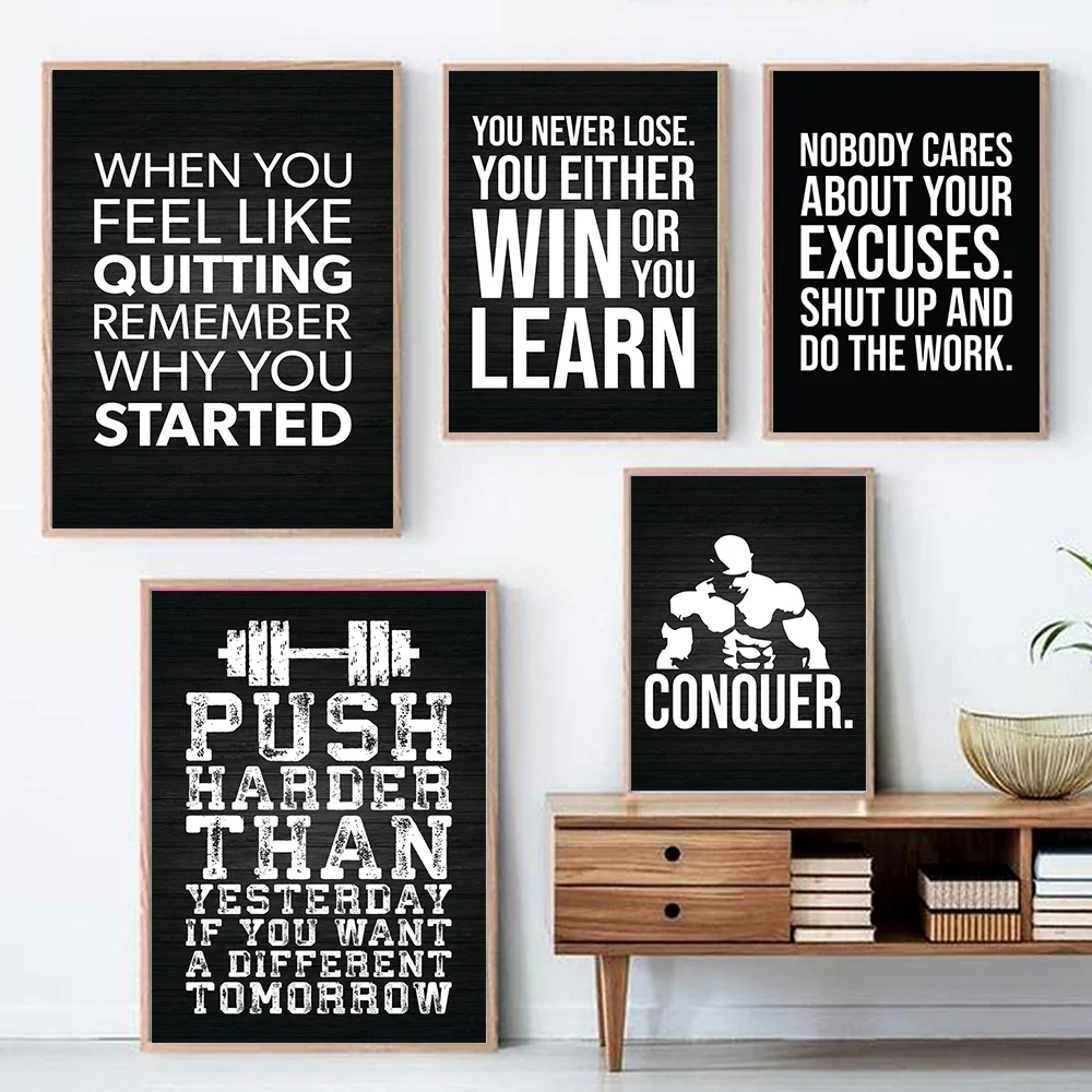 مكتب ديكور ممارسة تحفيزية إقتباس الحد الأدنى جدار الفن طباعة قماش اللوحة الملصقات لغرفة المعيشة ديكور المنزل الحديث #4