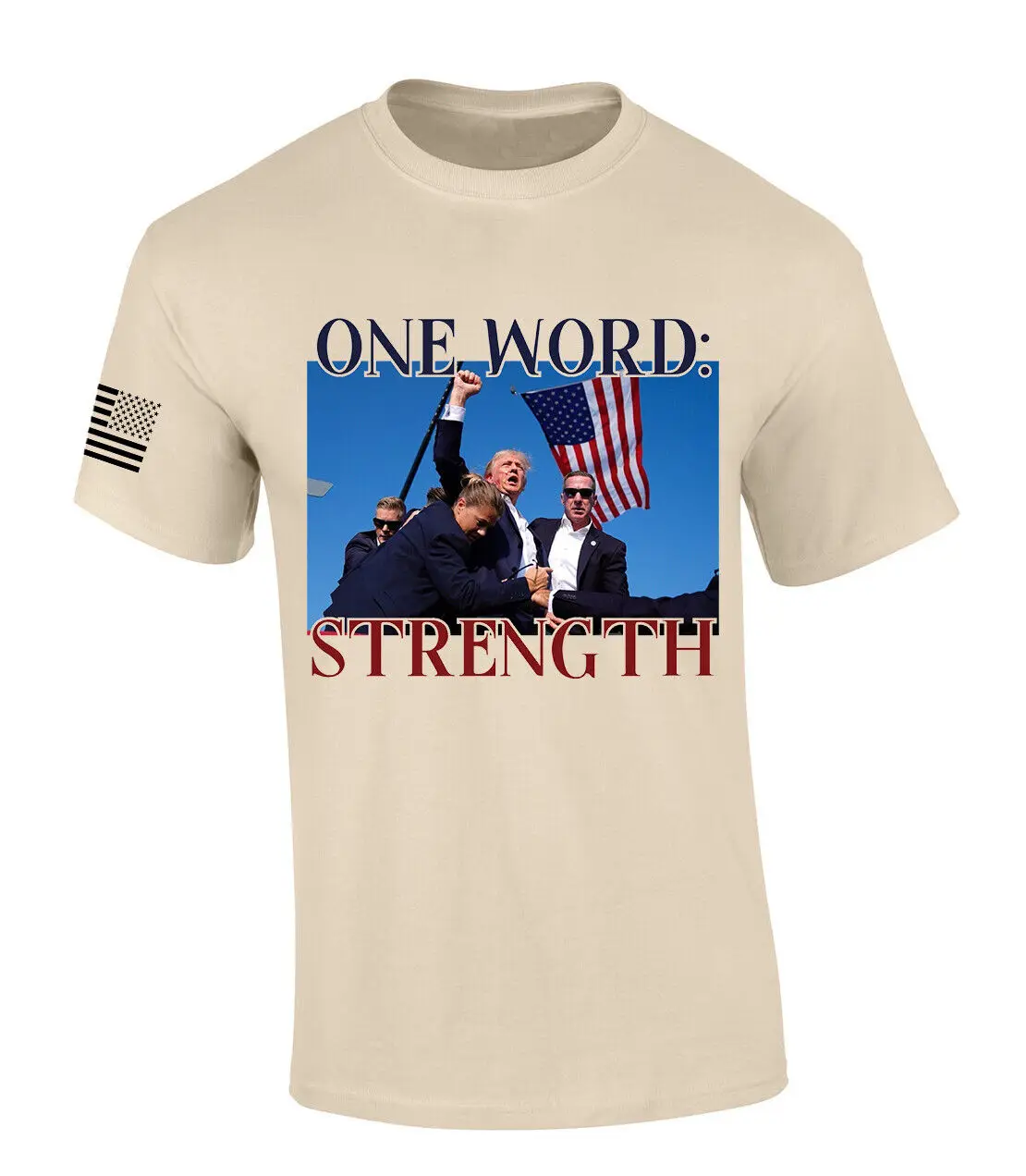 Trenz T Shirt Company One Word Strength Trump Shot 2024