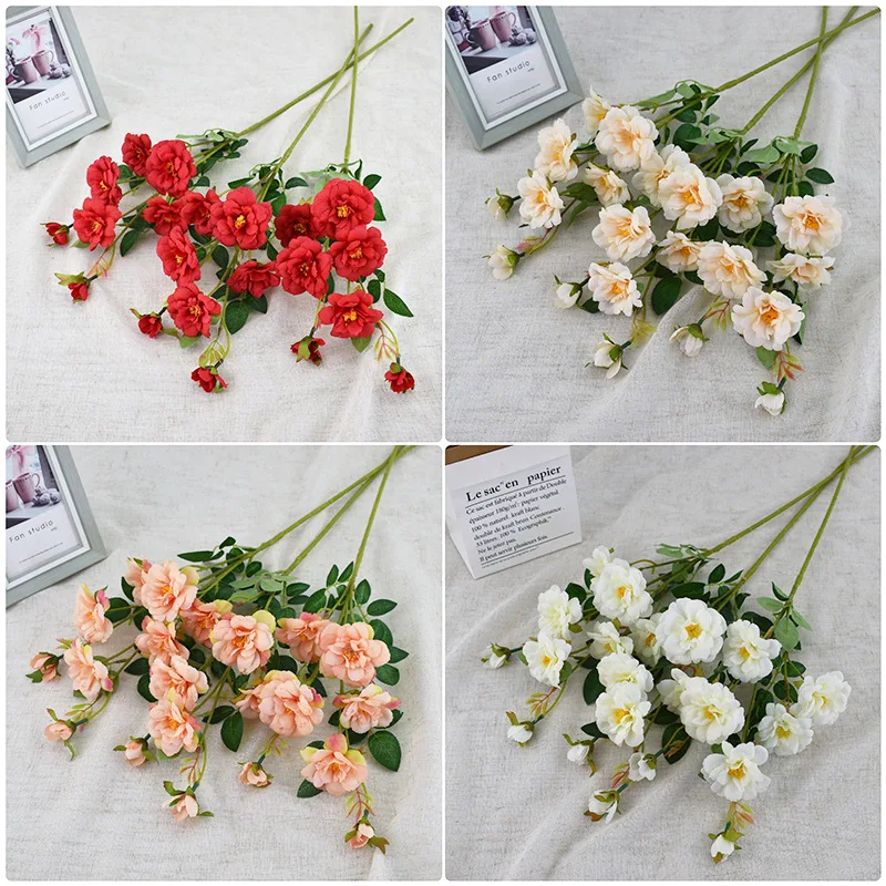 

Simulated Green Plants 7 Head Roses Wedding Arch Decoration Fake Bridal Handheld Flowers Birthday Party Artificial Flowers