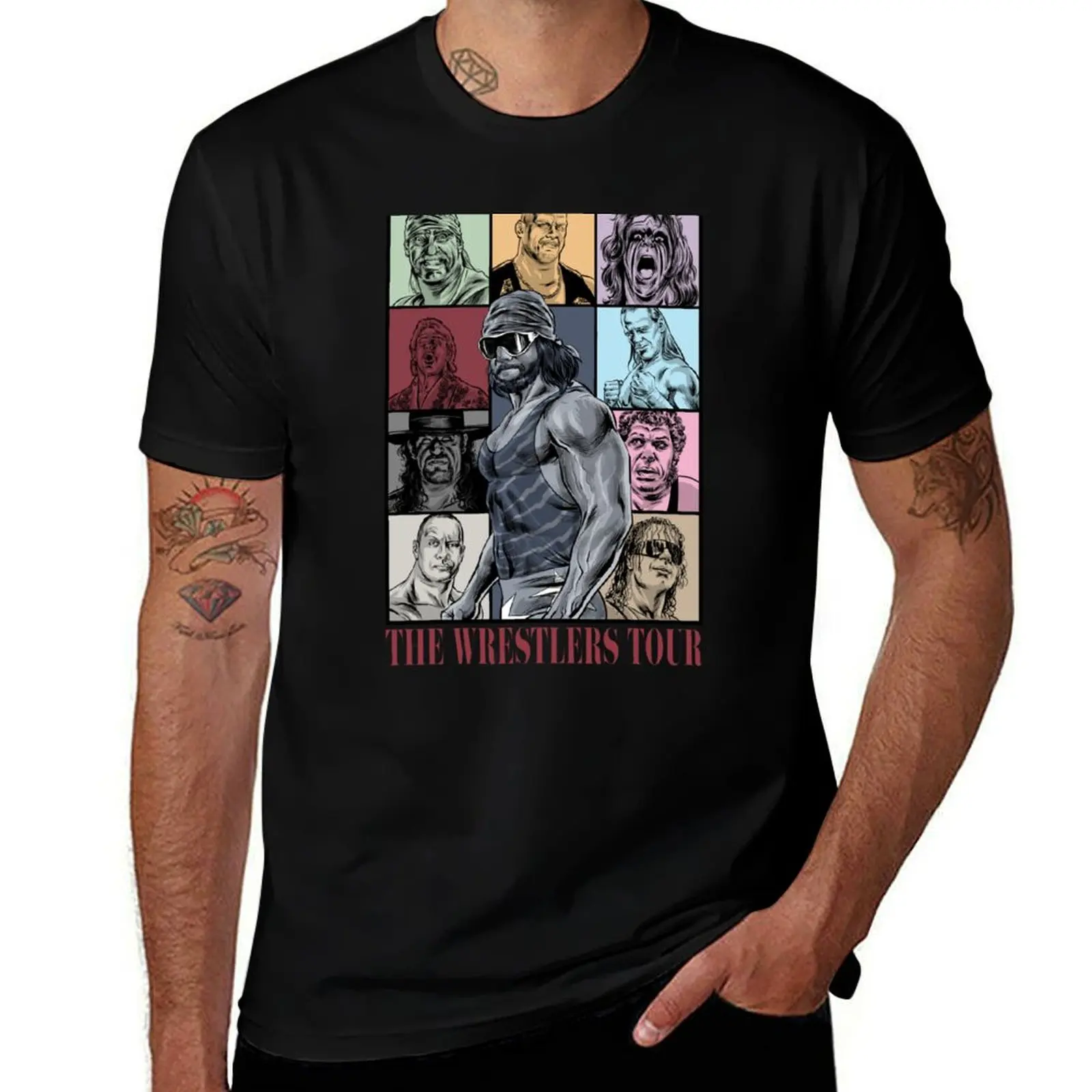 

The Wrestlers Tour T-Shirt vintage basketball graphic tees new edition cotton man t-shirts Men's t-shirt