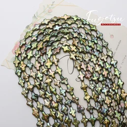 Baroque Cross Shape Natural Freshwater Pearl Green Loose Beads for Jewelry Making DIY Women Men Necklace Earrings Accessories