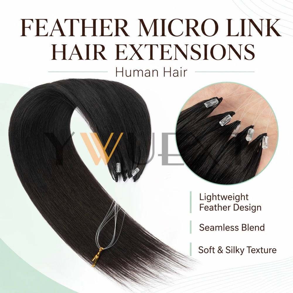 30G Feather Weft Real Human Hair Extensions Invisible Easy Install Daily Wear 12