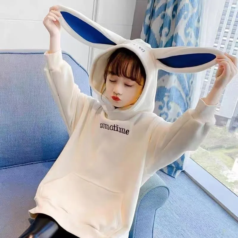 

Girls' 2025 New Autumn/Winter Fleece-Lined Thickened Hooded Sweatshirt - Stylish Kids' Winter Top