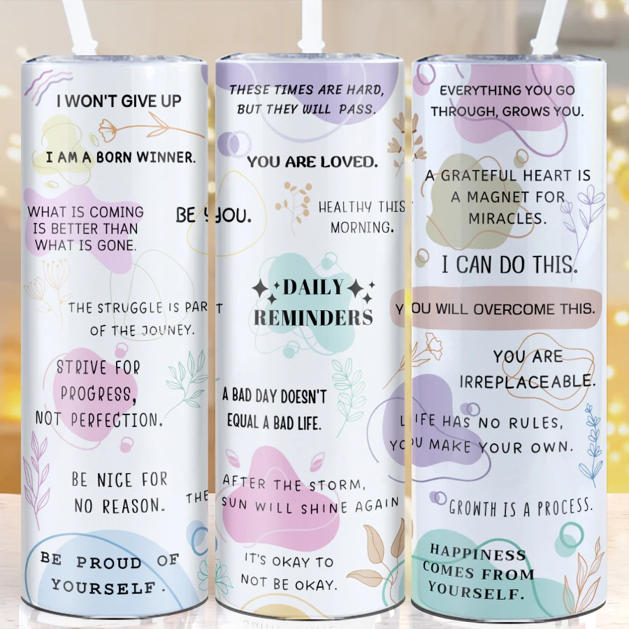 Tazas para bebidas de fiesta con estampado 3D, "citaciones incorreíbles", tapa de paja, tazas rectas ajustadas de acero inoxidable de 20oz, tazas de vacío con aislamiento frío y caliente, 1 ud.