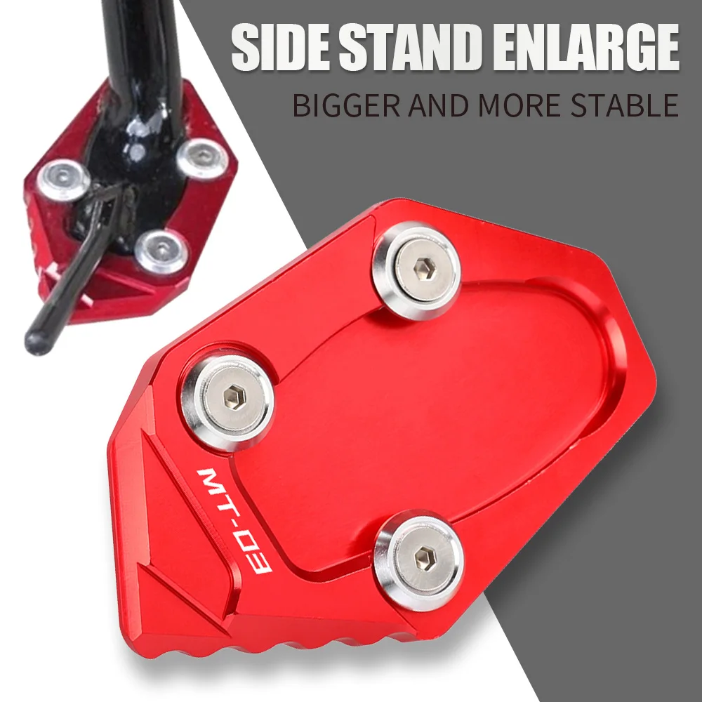 CNC For Yamaha MT03 2015 2016 2017 2018 2019 Motorcycle Accessories Side Stand Enlarger Pads Support Extension Side Brace Assist