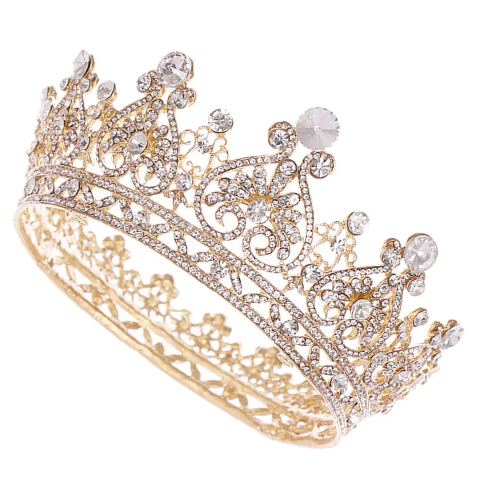 

1 шт. Свадебная корона невесты с кристаллами, ретро-элегантное украшение для волос, легкая шикарная корона для вечеринки, декор для волос невесты