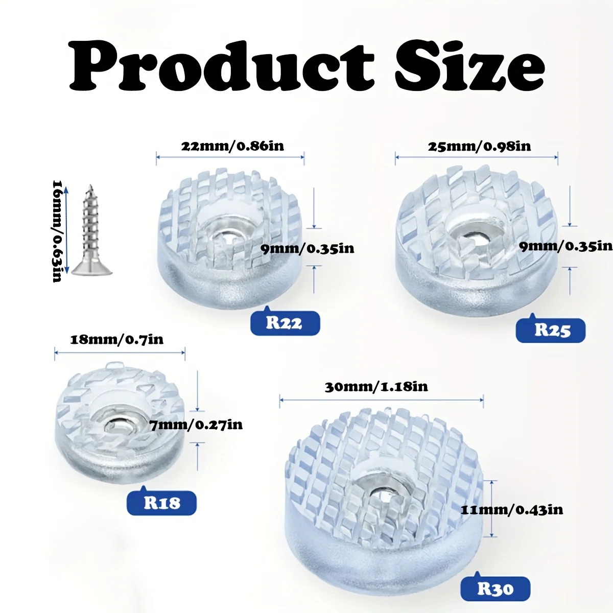 20 قطعة منصات الساق الأثاث سيليكون الارتفاع رفع منصات عدم الانزلاق أريكة البراز الجدول الساق منصات المطاط الشفاف منصات لينة مع الأظافر #6