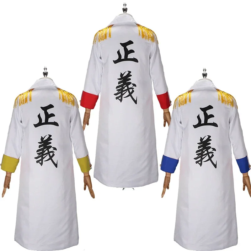 Anime Monkey D Garp Cosplay Costume Vice Admiral Jacket Cloak Luffy Grandpa Role Play Suit Halloween Carnival Party Cape for Men