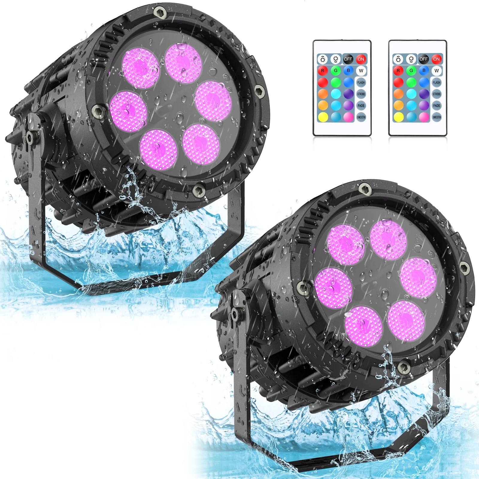 Fieryzeal 2 Stück wasserdichtes Par-Licht, 20 W, Wandwasch-Flutlicht, LED-Bühnenlicht mit