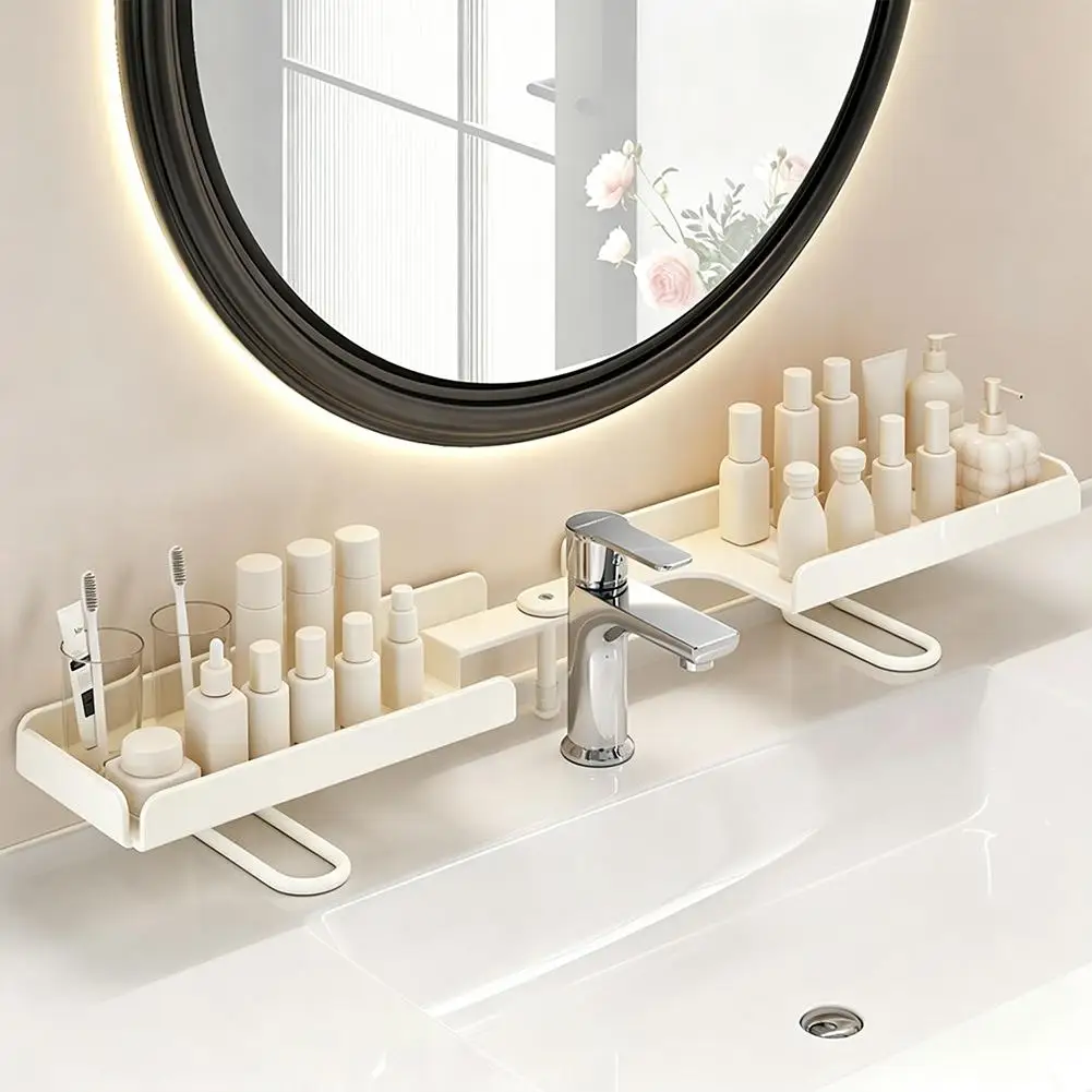 Faltbares Eckregal für Badezimmer, Wasserableitung, einfaches Regal für Armaturen, universeller Organizer ohne Bohren, Waschtisch-Aufbewahrung – Detail 22