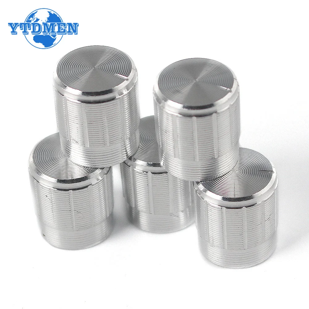 10 szt. Pokrętło potencjometru nakładki na pokrętła ze stopu aluminium srebrne WH148 15*17mm zestaw potencjometrów