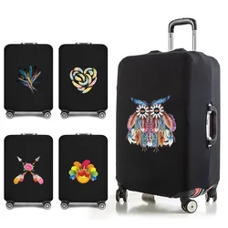 Juste de bagage Valise Accessoires de voyage Impression de plumes for18-32 pouces artificiel astique Poussière Chariot Étui de protection Sac de voyage Couvre