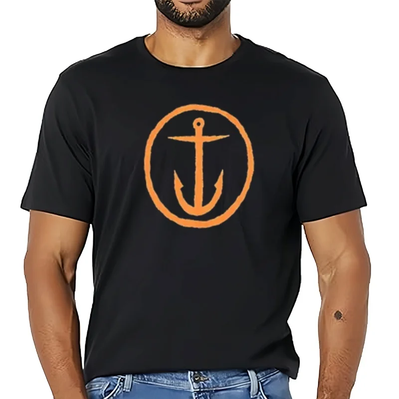 Camiseta con Logo OG de CAPTAIN Fin para hombre, camiseta negra informal con gráfico lavado para uso diario, cómoda