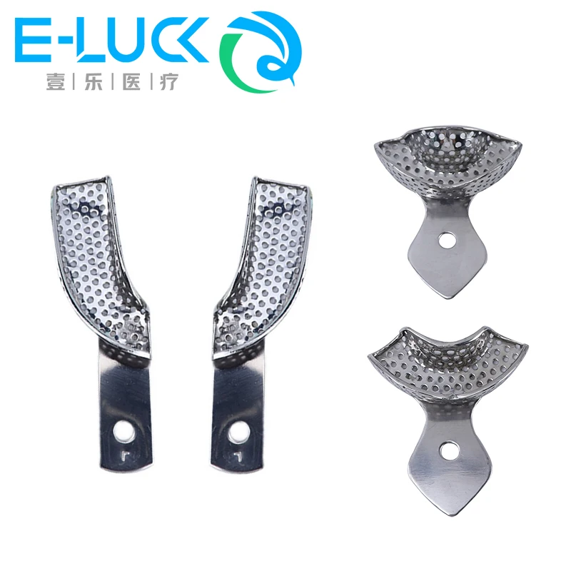 Dental Impression Trays Dentist Tools Stainless Steel Upper Lower Denture Holder Dental Lab Laboratory
