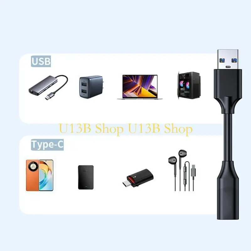 U13B USB 3.2  Male To Type C Female Adapter Cable For Rapid Data Transfer 10Gbps