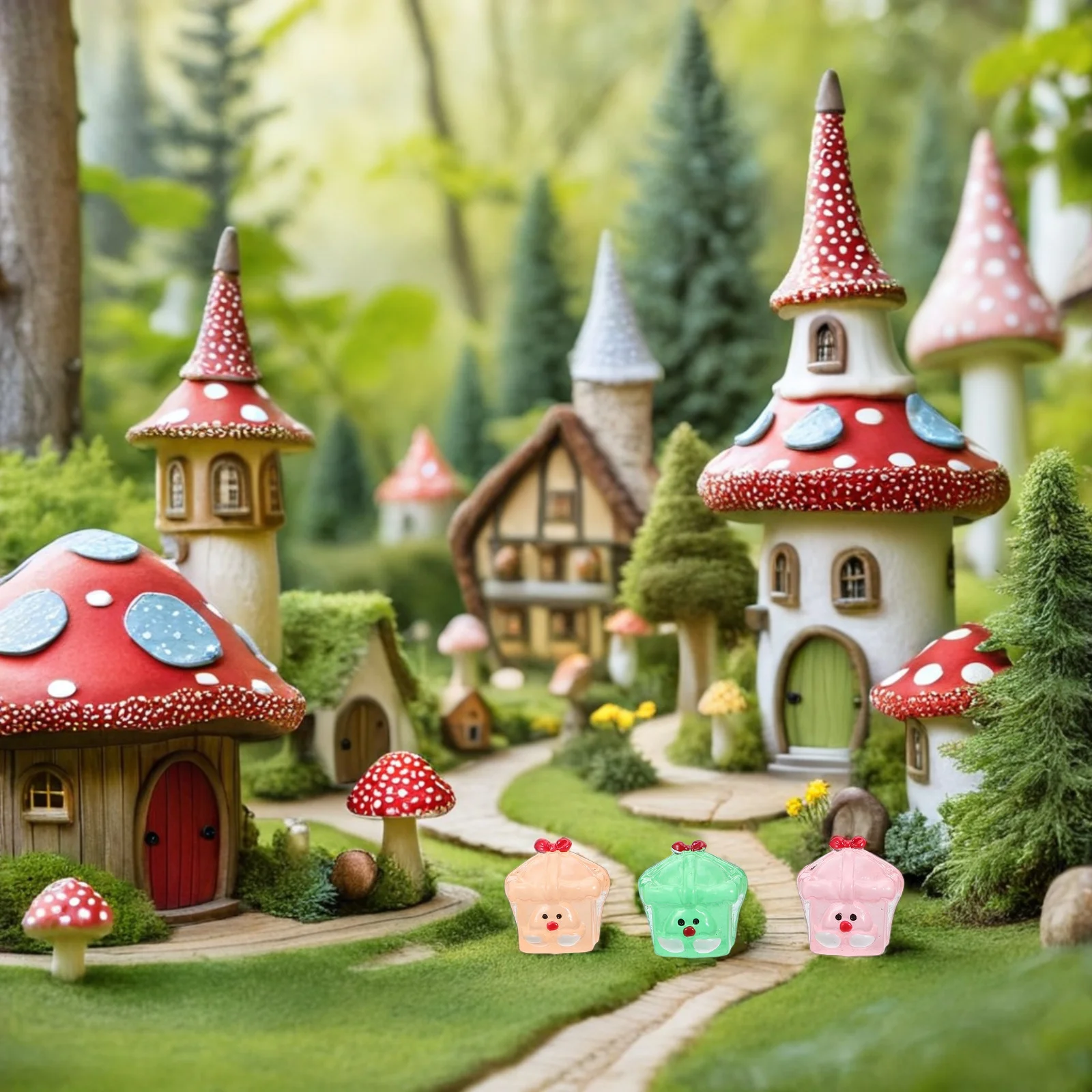 

14Pcs Christmas Miniature Santa Resin Glow in The Dark Tiny Luminous Ornaments DIY Fairy Garden Holiday Decor Fairy Garden Santa