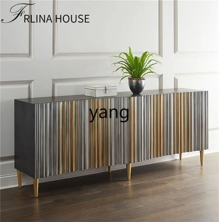 XYY Neoclassical Light Luxury Entrance Cabinet Solid Wood Foyer Storage Decorative Cabinet TV Cabinet High
