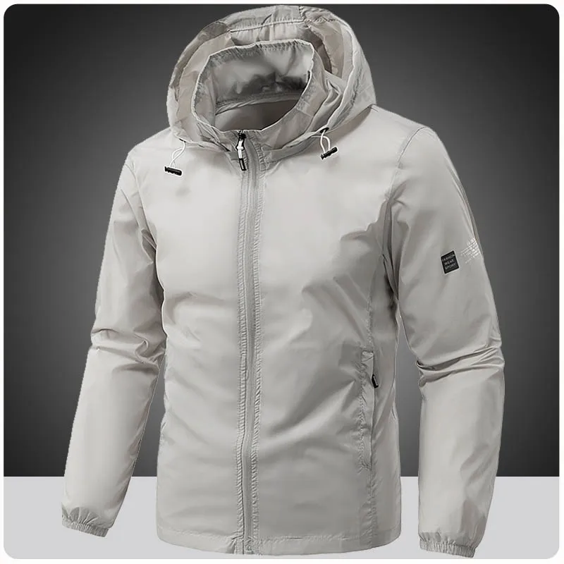 Summer Waterproof Hiking Jackets Men Fishing Cycling Hooded Gym Sports Running Coats Outdoor Sun-Protective Thin Jacket Clothing