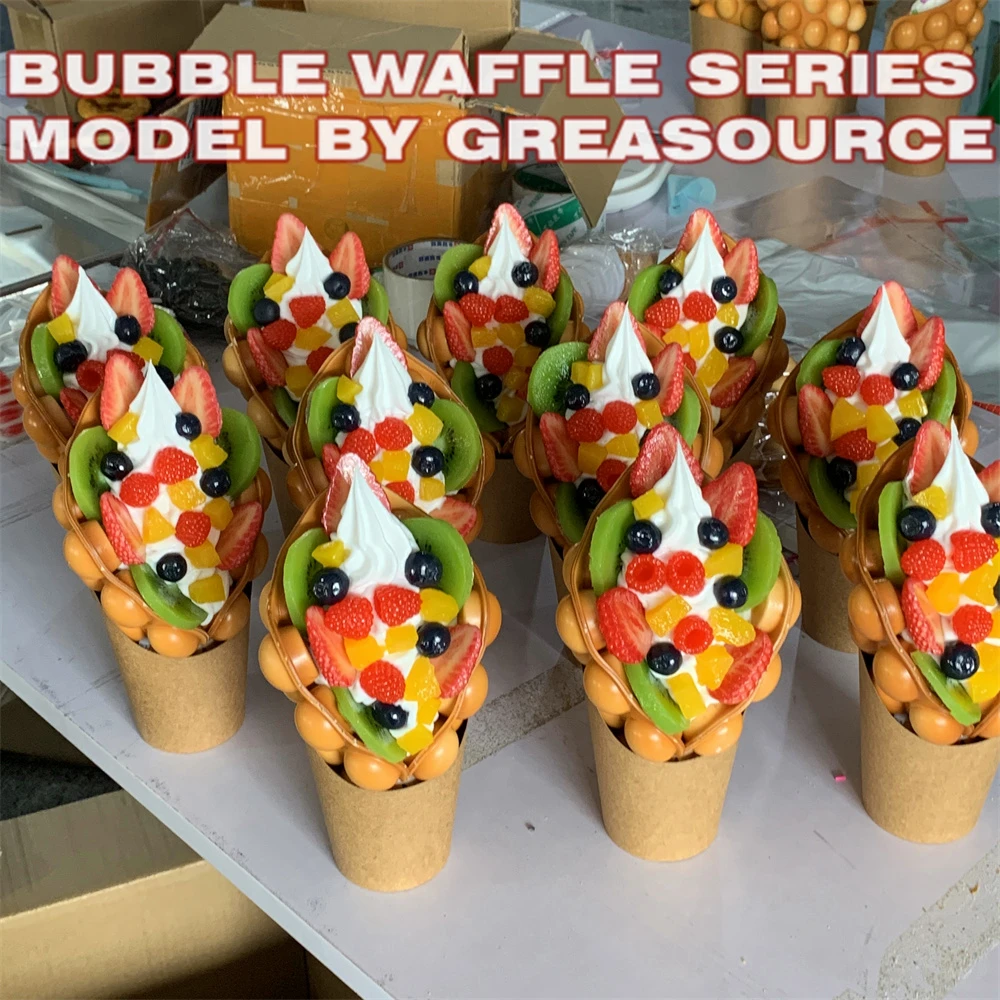 Ice Cream Bubble Waffle Model - Food Snacks Order review and price