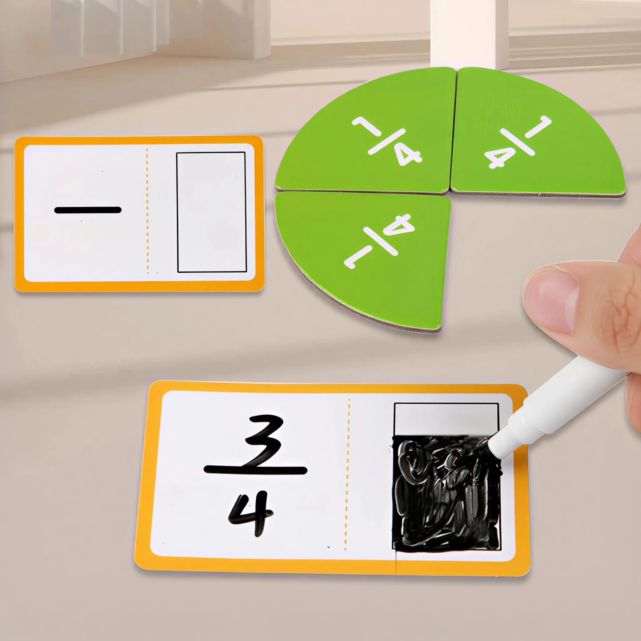 Ausili per l'apprendimento delle frazioni di matematica, confronto delle dimensioni delle frazioni e riconoscimento dei colori, apprendimento dell'addizioni e sottrazioni della scuola elementare, libro magico scrivibile e cancellabile, regali di compleanno e Natale