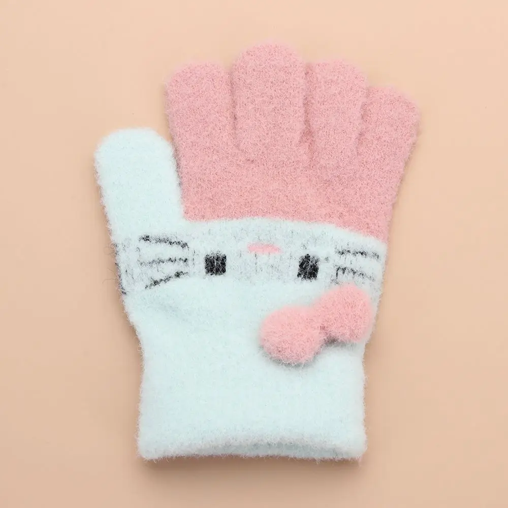 Gants en laine de lapin pour enfants, gants complets, mitaines chaudes, garçons et filles, enfants de 3 à 10 ans, hiver, 1 paire