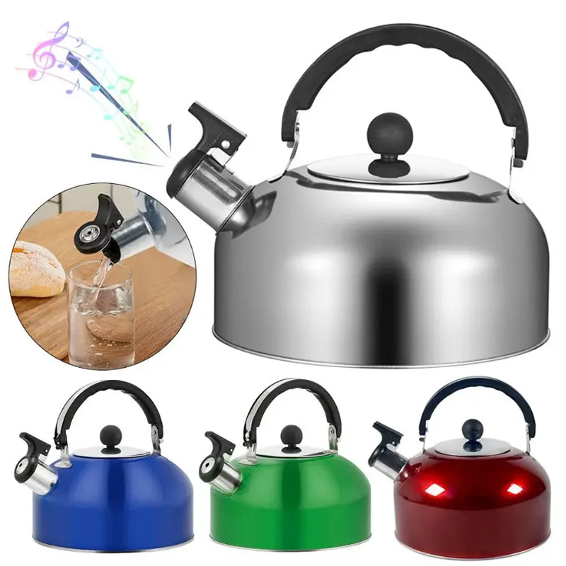 3l Stainless Steel Water Kettle Gas Heating Stainless Steel Whistle Thermal Kettle Trips Cooking Tea Kettle Comfortable Handle