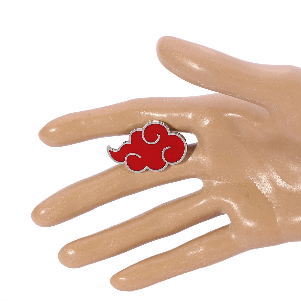 Naruto Akatsuki Brooch Pin Konoha Village Ninja Uzumaki Uchiha Sharingan Shuriken Dart Red Cloud Badge Anime Cosplay Props - view 5