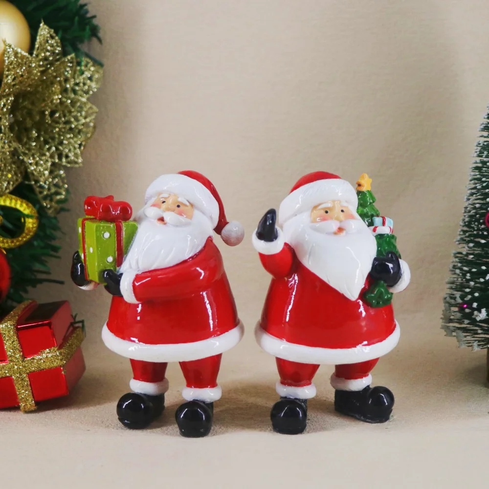Mini-Weihnachtsmann-Figur Neujahrs-Heimdekoration Weihnachtskamin Tischdekoration Kunstharz-Handwerk Weihnachtsgeschenk – Detail 8